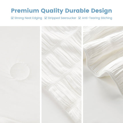 Cooling Comforter | Lightweight Seersucker Design with Vertical Stripes | Breathable Fabric for Hot Sleepers 4