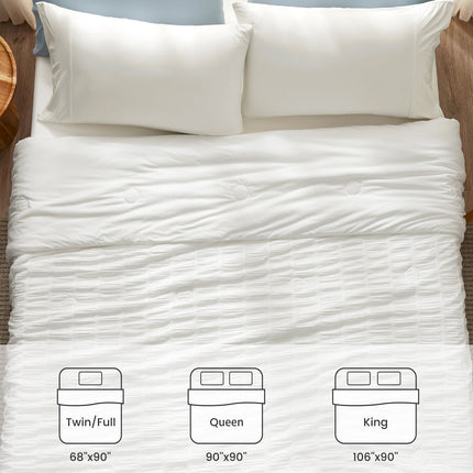 Cooling Comforter | Lightweight Seersucker Design with Vertical Stripes | Breathable Fabric for Hot Sleepers 8