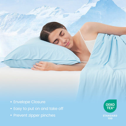 Cooling Essentials | Cooling Pillowcases Set with Japanese Fabric | Breathable Design for Hot Sleepers 5