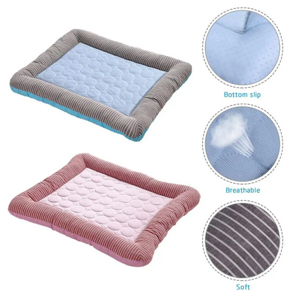 Cooling Pet Bed | Breathable Ice Silk Material with Non-Slip Base | Lightweight & Portable Dog Mat for Ultimate Comfort 2