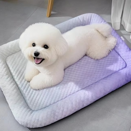 Cooling Pet Bed | Dog & Cat Bed with Breathable Ice Silk Fabric | Lightweight & Portable Design for Summer Comfort 0
