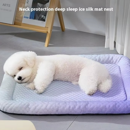 Cooling Pet Bed | Dog & Cat Bed with Breathable Ice Silk Fabric | Lightweight & Portable Design for Summer Comfort 1