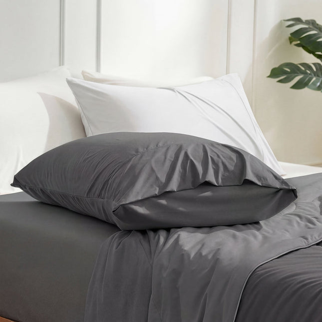 Cooling Pillowcases | Charcoal Grey Fabric with Japanese Technology | Breathable Design for Hot Sleepers 1