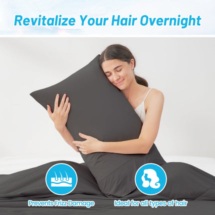 Cooling Pillowcases | Charcoal Grey Fabric with Japanese Technology | Breathable Design for Hot Sleepers 4