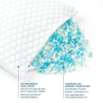 Cooling Shredded Memory Foam Pillow with Adjustable Fill | Best Pillow for Side Sleepers and Neck Pain 3