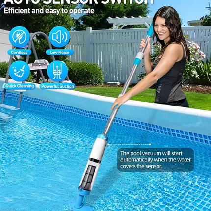 Cordless Pool Vacuum Cleaner with 3-in-1 Functionality | Effortless Above Ground & In-Ground Cleaning 3
