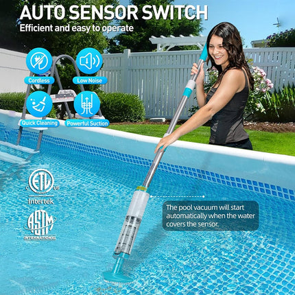 Cordless Pool Vacuum Cleaner with Powerful Suction | Effortless Cleaning for Sparkling Above Ground Pools 0