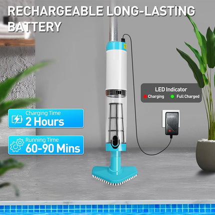 Cordless Pool Vacuum Cleaner with Powerful Suction | Effortless Cleaning for Sparkling Above Ground Pools 7