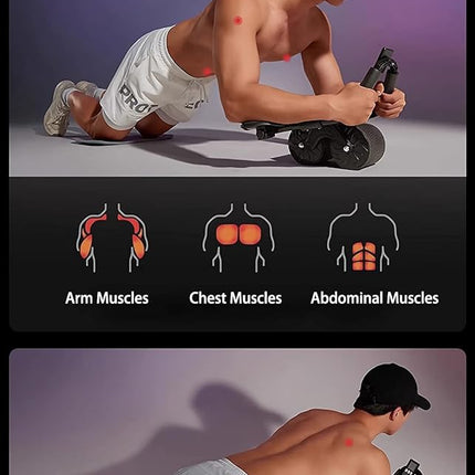 Core Strengthening Wheel | Dual Function Ab Roller & Plank Board with Elbow Support | Portable Fitness Equipment for Total Body Workout 3