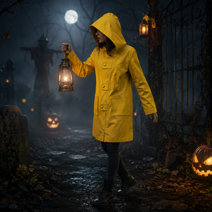 Cosplay Jacket | Hooded Raincoat Costume with Zipper Closure | Versatile Outfit for Themed Events 1