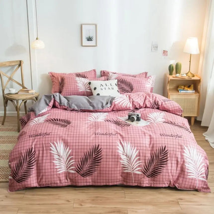 Modern Striped Bedding Set with 2 Pillowcases