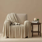 Cotton Throw Blanket, Knitted Cotton Blanket for Sofa and Bed, Lightweight Cotton Blanket, Solid Knit Throw