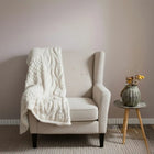 Wool Throw Blanket, Handwoven Icelandic Wool Blanket, Textured Bed Blanket for Sofa and Couch