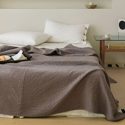 Cotton Throw Blanket | Soft Leaf Woven Blanket with Antibacterial Properties | Cozy Comfort for All Seasons 3