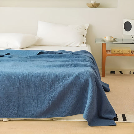 Cotton Throw Blanket | Soft Leaf Woven Blanket with Antibacterial Properties | Cozy Comfort for All Seasons 5