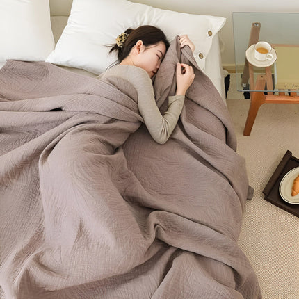 Cotton Throw Blanket | Soft Leaf Woven Blanket with Antibacterial Properties | Cozy Comfort for All Seasons 6