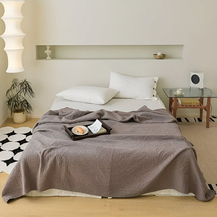 Cotton Throw Blanket | Soft Leaf Woven Blanket with Antibacterial Properties | Cozy Comfort for All Seasons 9