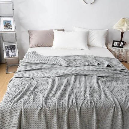 Cotton Waffle Weave Blanket | Lightweight Cooling Blanket for Summer Comfort 10