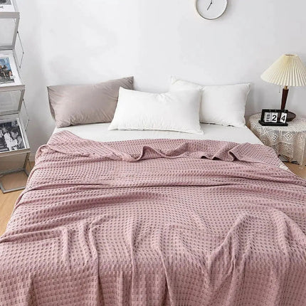 Cotton Waffle Weave Blanket | Lightweight Cooling Blanket for Summer Comfort 11