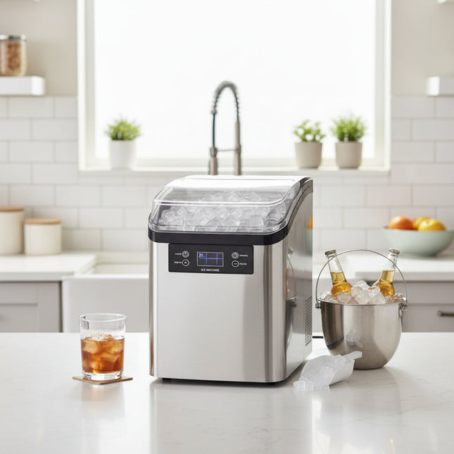 Countertop Ice Maker | Automatic Ice Cube Maker with Large Capacity | Compact Design for Quick Refreshments 0