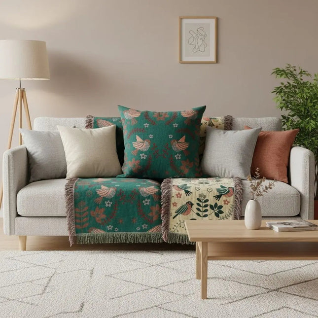 Floral Bird Couch Cover