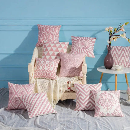 Decorative Pillow Cover with Geometric Spiral – image 8