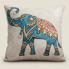 Linen Throw Pillow Covers with Elephant Pattern, Decorative Pillow Cover for Couch, Square Sofa Cushion Cover