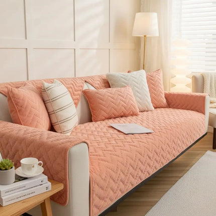 Velvet Couch Cover, Sofa Cushion Cover for Living Room