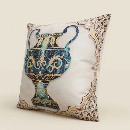 Linen Throw Pillow Covers with Elephant Pattern, Square Sofa Cushion Cover