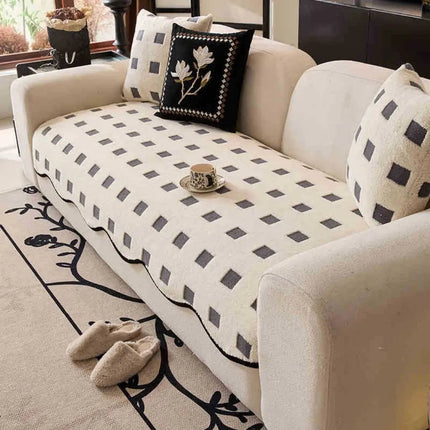 Checkered Non Slip Couch Cover, Dustproof Sofa Cushion Cover – image 5
