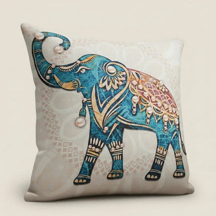 Linen Throw Pillow Covers with Elephant Pattern – image 7