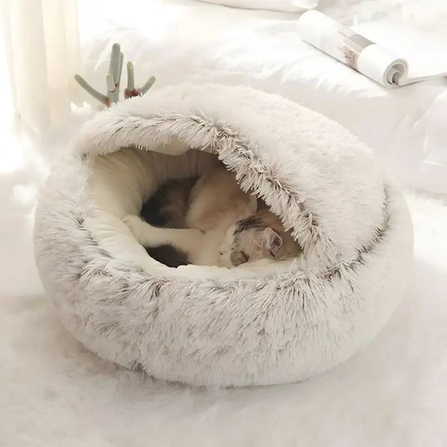 Small Dog Bed, Plush Cat Bed with Non Slip Bottom, Soft Calming Pet Bed for Small Dogs and Cats_00