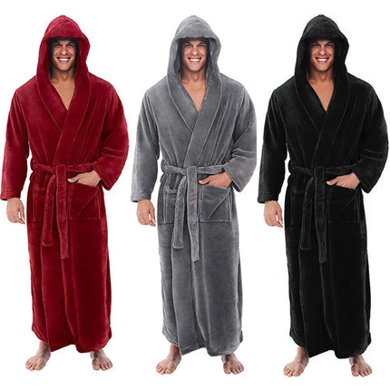 Cozy Bathrobe for Men | Thick Plush Hooded Design for Ultimate Warmth 1