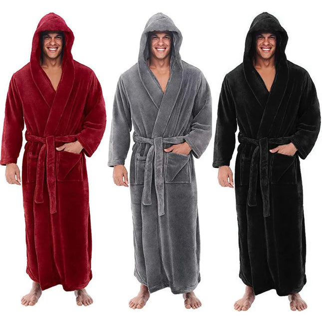 Cozy Bathrobe for Men | Thick Plush Hooded Design for Ultimate Warmth 1