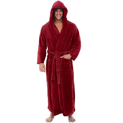 Cozy Bathrobe for Men | Thick Plush Hooded Design for Ultimate Warmth 2