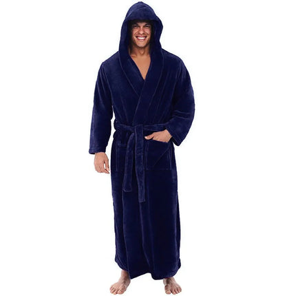 Cozy Bathrobe for Men | Thick Plush Hooded Design for Ultimate Warmth 3