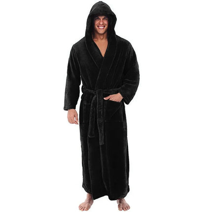 Cozy Bathrobe for Men | Thick Plush Hooded Design for Ultimate Warmth 5