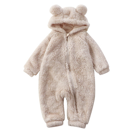 Cozy Bear | Cartoon Bear Winter Baby Onesie with Zip Closure | Soft Flannel for Ultimate Warmth 0