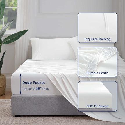 Cozy Bliss | Bedding Set with Performance Cooling Sheets & Deep-Pocket Design | Breathable Comfort for Hot Sleepers 1