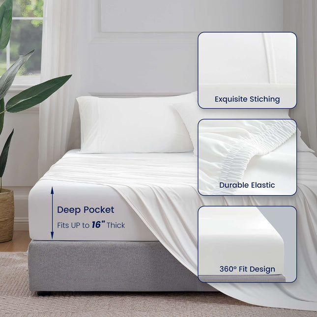 Cozy Bliss | Bedding Set with Performance Cooling Sheets & Deep-Pocket Design | Breathable Comfort for Hot Sleepers 1