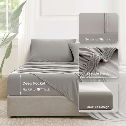 Cozy Bliss | Bedding Set with Performance Cooling Sheets & Deep-Pocket Design | Breathable Comfort for Hot Sleepers 6