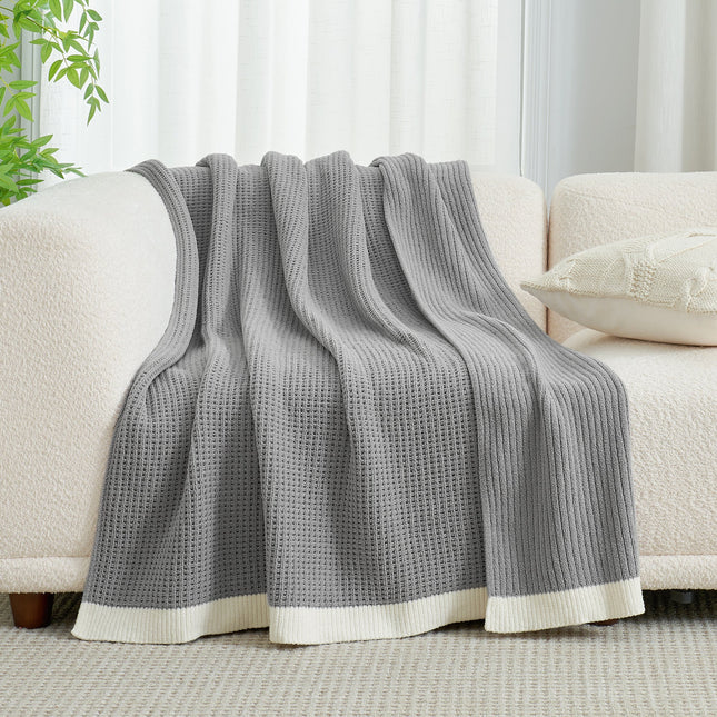 Cozy Bliss | Chenille Waffle Knit Throw Blanket with Breathable Warmth | Soft and Stylish for Home Comfort 0