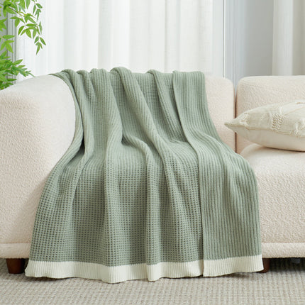 Cozy Bliss | Chenille Waffle Knit Throw Blanket with Breathable Warmth | Soft and Stylish for Home Comfort 14