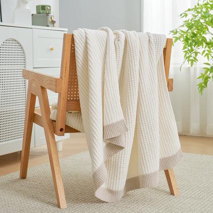 Cozy Bliss | Chenille Waffle Knit Throw Blanket with Breathable Warmth | Soft and Stylish for Home Comfort 4