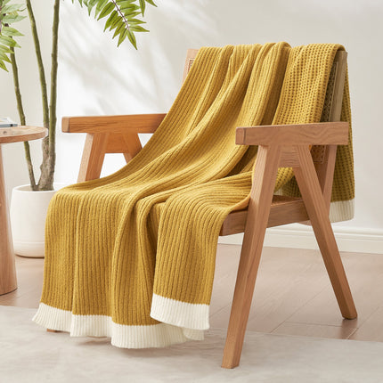Cozy Bliss | Chenille Waffle Knit Throw Blanket with Breathable Warmth | Soft and Stylish for Home Comfort 9