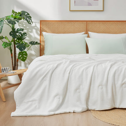 Cozy Bliss | Comforter with Natural Fiber Waffle Design | Lightweight & Eco-Friendly Bedding for Hot Sleepers 6