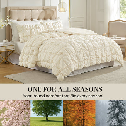 Cozy Bliss | King Comforter Set with 3D Bubble Texture | Soft & Lightweight for Year-Round Comfort 3