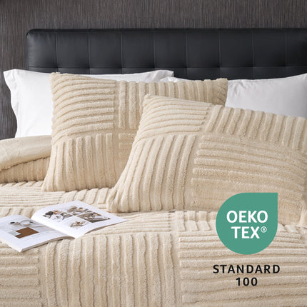Cozy Bliss | King Size Comforter Set with Elegant Stripe Design | Soft Jacquard Fabric for Year-Round Warmth 2