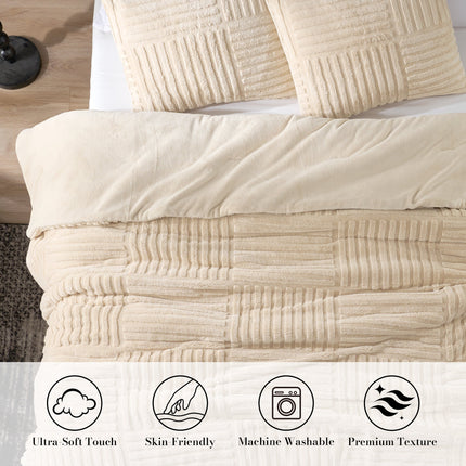 Cozy Bliss | King Size Comforter Set with Elegant Stripe Design | Soft Jacquard Fabric for Year-Round Warmth 4