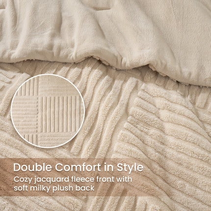 Cozy Bliss | King Size Comforter Set with Elegant Stripe Design | Soft Jacquard Fabric for Year-Round Warmth 5